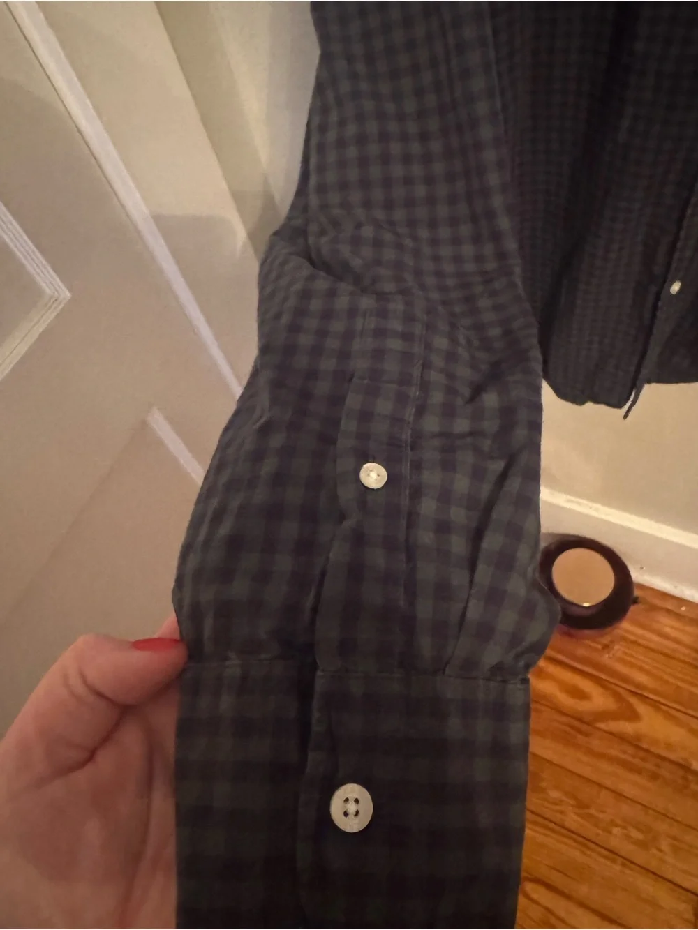 J.Crew Men’s XL Flex Washed Classic Fit Green Navy Gingham Button Down Shirt